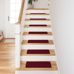 Tapis d'escalier avec dos en latex Bordeaux 25x60 cm 