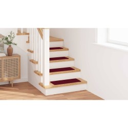 Tapis d'escalier avec dos en latex Bordeaux 25x60 cm 