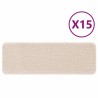 Tapis d'escalier avec support en latex Crème 25x60 cm 