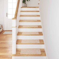 Tapis d'escalier avec support en latex Crème 25x60 cm 