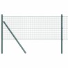 Clôture en fil soudé avec 13 poteaux vert 0.4x25 m acier 