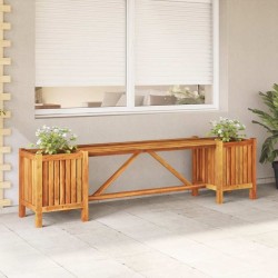 Banc de jardin avec 2 jardinières 150x30x40 cm Bois d'acacia 