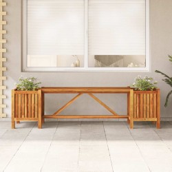 Banc de jardin avec 2 jardinières 150x30x40 cm Bois d'acacia 