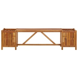 Banc de jardin avec 2 jardinières 150x30x40 cm Bois d'acacia 