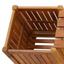 Banc de jardin avec 2 jardinières 150x30x40 cm Bois d'acacia 