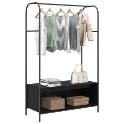Porte-vêtements avec étagères Chêne noir 100x44x160 cm 