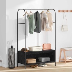 Porte-vêtements avec étagères Chêne noir 100x44x160 cm 