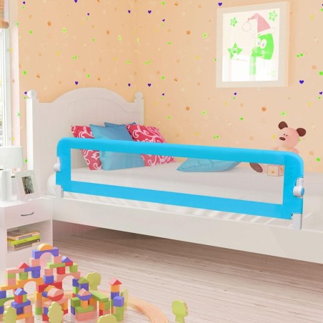 Barrière de sécurité de lit d'enfant Bleu 180x42 cm Polyester 