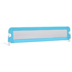 Barrière de sécurité de lit d'enfant Bleu 180x42 cm Polyester 