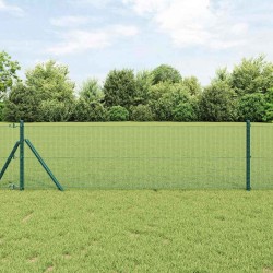 Clôture en fil soudé verte 1,2 x 10 m en acier 