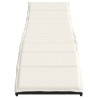 Chaise longue avec coussin noir 55x199x50 cm résine tressée 
