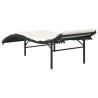 Chaise longue avec coussin noir 55x199x50 cm résine tressée 