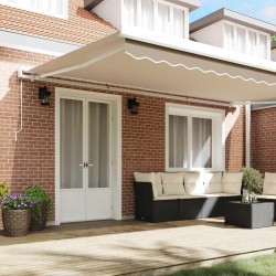 Tissu de remplacement d'auvent pour cadre de 5x3 m beige 