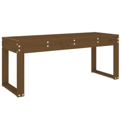 Banc de jardin marron miel 110x38x45 cm bois de pin massif 