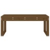 Banc de jardin marron miel 110x38x45 cm bois de pin massif 
