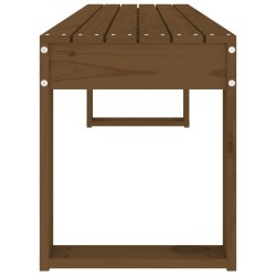 Banc de jardin marron miel 110x38x45 cm bois de pin massif 