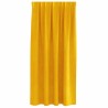Rideaux opaques avec bande supérieure 2 pièces Jaune moutarde Velours 