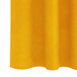 Rideaux opaques avec bande supérieure 2 pièces Jaune moutarde Velours 