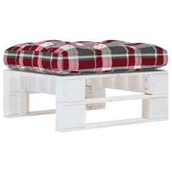 Pouf palette de jardin Bois de pin imprégné de blanc 