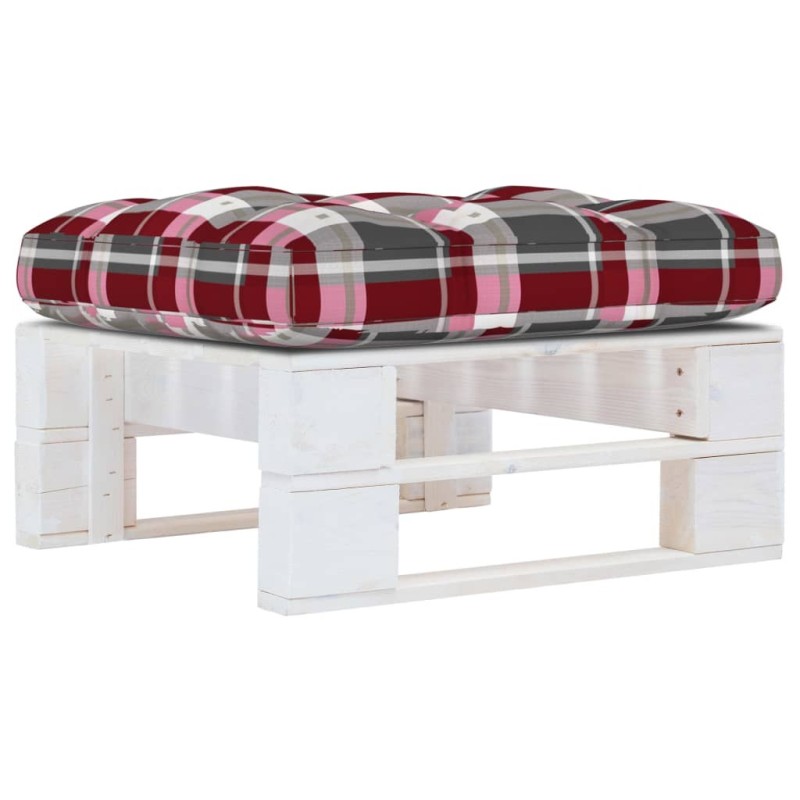 Pouf palette de jardin Bois de pin imprégné de blanc 