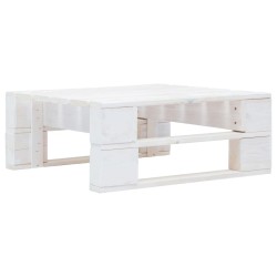 Pouf palette de jardin Bois de pin imprégné de blanc 
