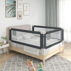 Barrière de sécurité de lit d'enfant Gris foncé 150x25 cm Tissu 