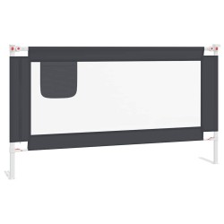Barrière de sécurité de lit d'enfant Gris foncé 150x25 cm Tissu 