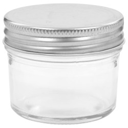 24 pcs Pots à confiture avec couvercles argentés Verre 110 ml 