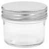 24 pcs Pots à confiture avec couvercles argentés Verre 110 ml 