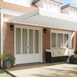 Tissu de Remplacement de Auvent pour Cadre de 6x3.5 m Blanc 