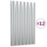 Panneaux de toit 12 pcs Acier enduit de poudre Argenté 60x36 cm 