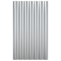 Panneaux de toit 12 pcs Acier enduit de poudre Argenté 60x36 cm 