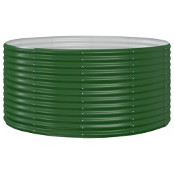 Lit surélevé de jardin Vert 140x140x68cm Acier enduit de poudre 