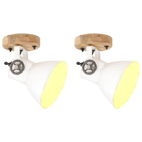 Lampe murale industrielle/de plafond 2 pcs Blanc 20x25 cm E27 