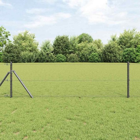 Clôture hexagonale grise 0.6x10 m acier 
