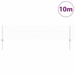Clôture Euro avec 5 Poteaux Argent 0,4x10 m Acier 