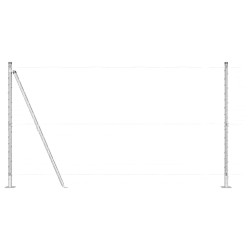 Set de poteaux de clôture avec plaques de base 7 pcs Argent 