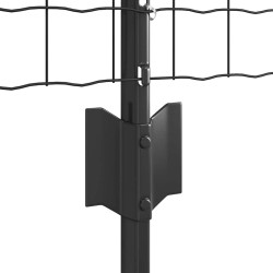 Clôture Euro avec 5 poteaux gris 0.6x10 m en acier 