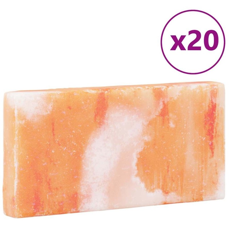 Blocs de Sel 20 pcs 20x10x2,5 cm 23 kg Rose 