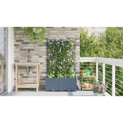 Jardinier avec treillis 2 pcs Gris clair 80x40x143 cm 
