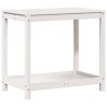 Table de rempotage avec étagère blanc 82,5x50x75 cm massif pin 