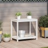 Table de rempotage avec étagère blanc 82,5x50x75 cm massif pin 