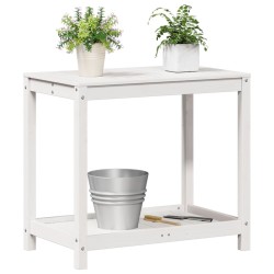 Table de rempotage avec étagère blanc 82,5x50x75 cm massif pin 