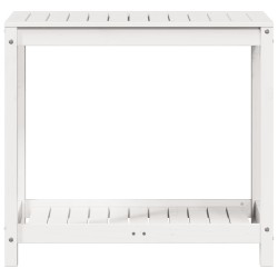 Table de rempotage avec étagère blanc 82,5x50x75 cm massif pin 