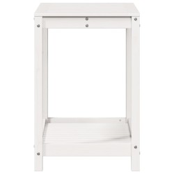 Table de rempotage avec étagère blanc 82,5x50x75 cm massif pin 