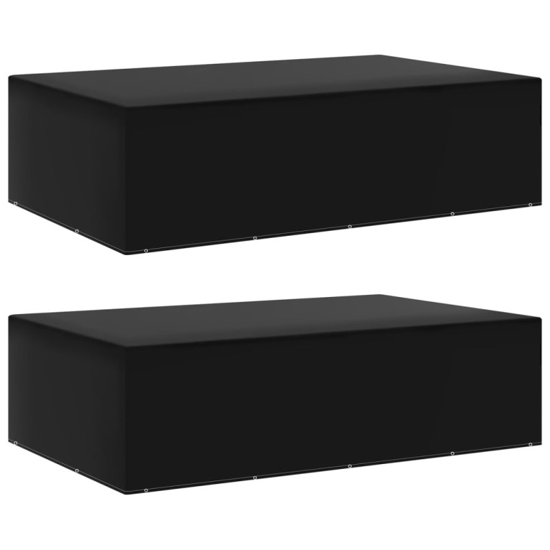 Housses de salon de jardin 2 pcs 12 œillets 325x205x90 cm 