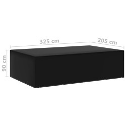 Housses de salon de jardin 2 pcs 12 œillets 325x205x90 cm 