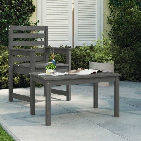 Table de jardin gris 82,5x50,5x45 cm bois massif de pin 