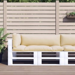 Coussins de palette lot de 3 beige tissu 