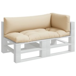 Coussins de palette lot de 3 beige tissu 